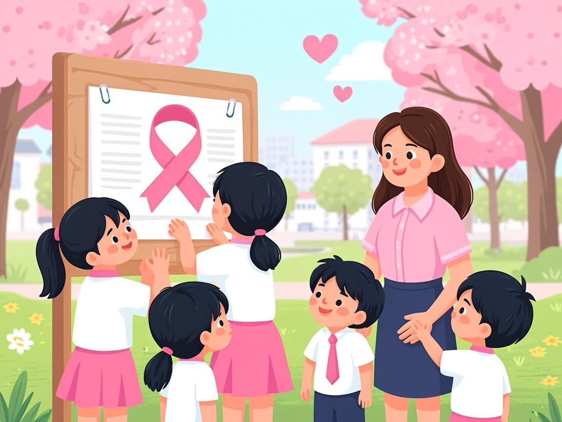 Học sinh dán poster tuyên truyền phòng chống ma túy lên bảng tin trường